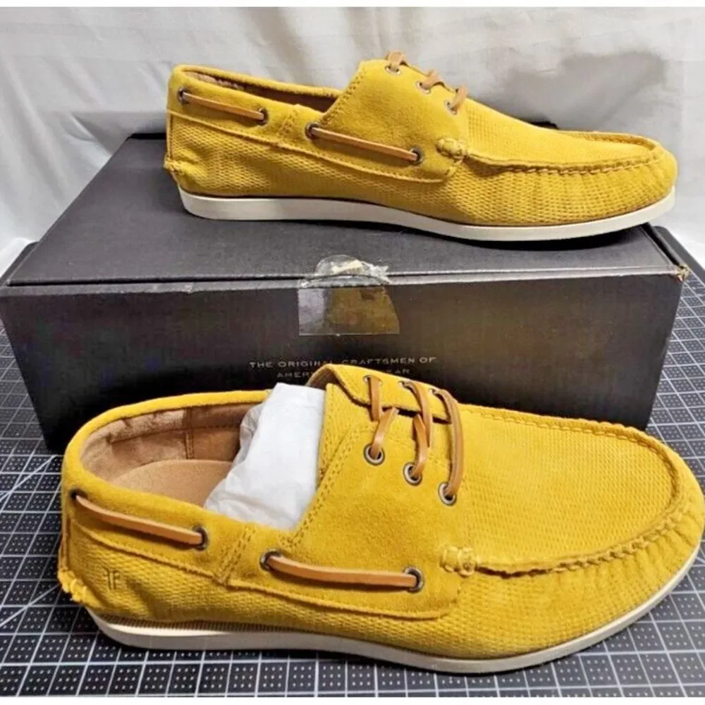 Frye Men's Briggs Boat Shoe leather lace , Honey,‎ 11 M US